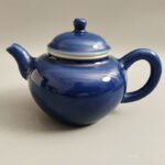 Deep Blue Porcelain Round-Pearl Teapot