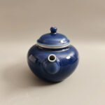 Deep Blue Porcelain Round-Pearl Teapot - Image 2