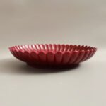 Carmine Red Chrysanthemum-Petal Saucer