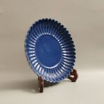 Deep Blue Glazed Chrysanthemum-Petal Saucer - Image 2