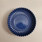 Deep Blue Glazed Chrysanthemum-Petal Saucer - Image 3
