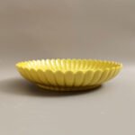Yellow Glazed Chrysanthemum-Petal Saucer