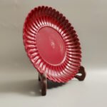 Carmine Red Chrysanthemum-Petal Saucer - Image 2
