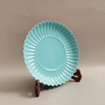 Turquoise Glazed Chrysanthemum-Petal Saucer - Image 2