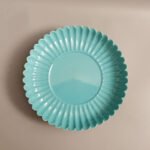 Turquoise Glazed Chrysanthemum-Petal Saucer - Image 3