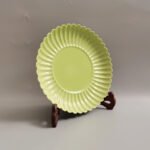Fruit-Green Glazed Chrysanthemum-Petal Saucer - Image 2