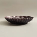 Eggplant Purple Glazed Chrysanthemum-Petal Saucer