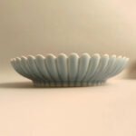 Sky-blue Glazed Chrysanthemum-Petal Saucer
