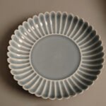 Sky-blue Glazed Chrysanthemum-Petal Saucer - Image 3