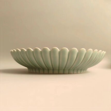 Celadon Glazed Chrysanthemum-Petal Saucer