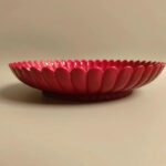 Carmine Red Chrysanthemum-Petal Saucer